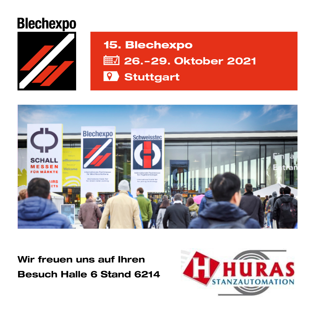 Besuchen Sie uns auf der Blechexpo 2021 Halle 6 Stand 6214!